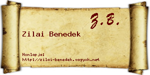 Zilai Benedek névjegykártya